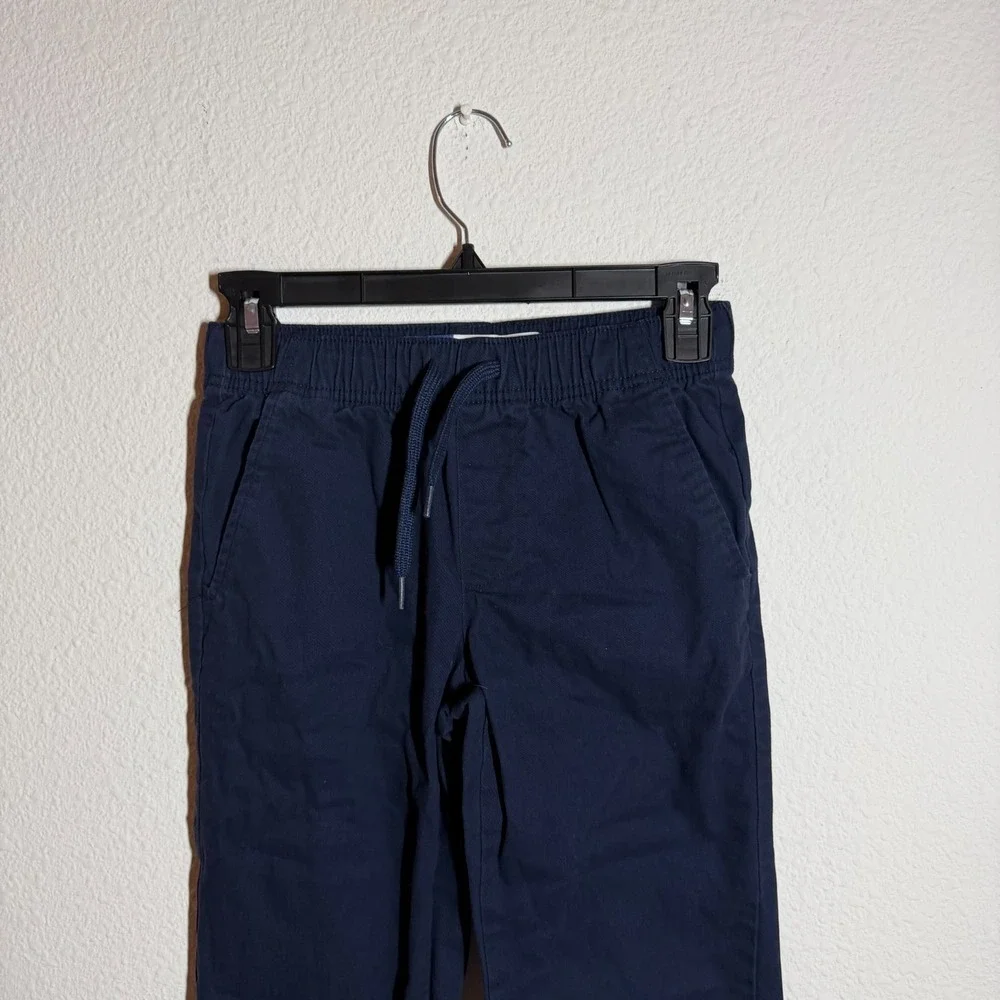 Old Navy Pull On Pants Boys L 10-12 Navy Blue Drawstring Waist Straight Fit‎